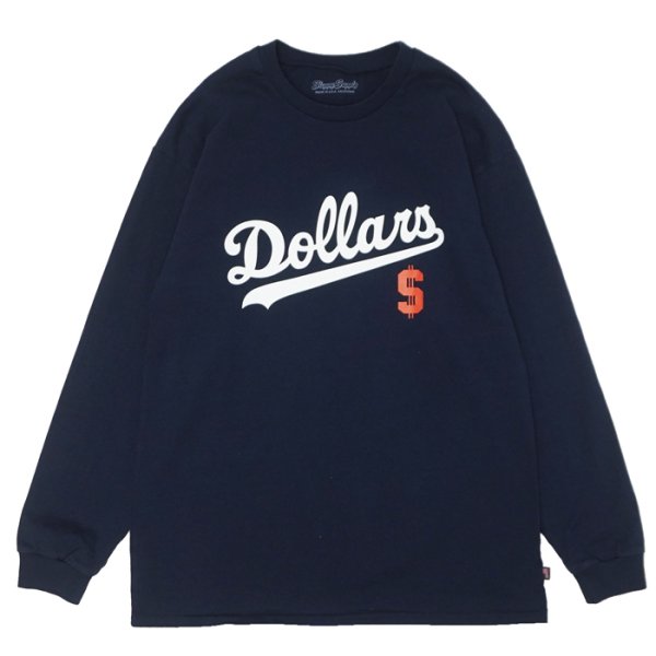 画像1: Sloppy Supply（スラッピーサプライ）Long Sleeve Print Tee（ロングスリーブプリントTシャツ）"DOLLARS" / Navy（ネイビー） (1)