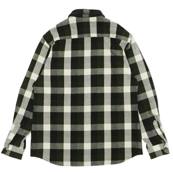 画像2: BIG MIKE（ビッグマイク）Heavy Flannel L/S Shirt （ヘビーフランネルロングスリーブシャツ）/ Off×OLive×Black（オフホワイト×オリーブ×ブラック） (2)
