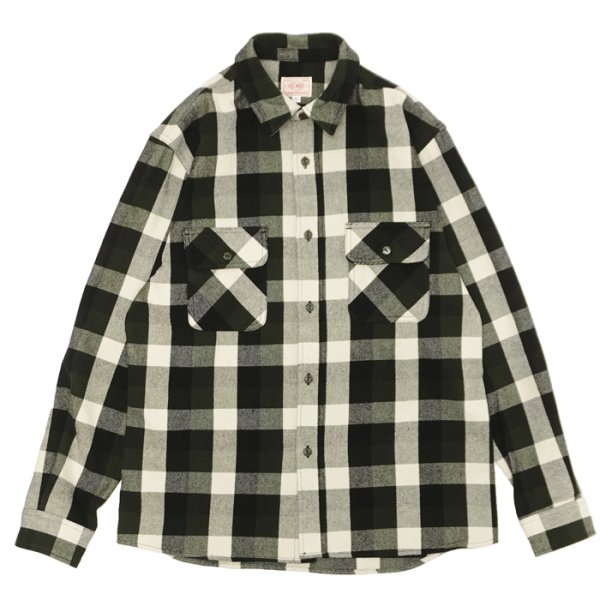 画像1: BIG MIKE（ビッグマイク）Heavy Flannel L/S Shirt （ヘビーフランネルロングスリーブシャツ）/ Off×OLive×Black（オフホワイト×オリーブ×ブラック） (1)
