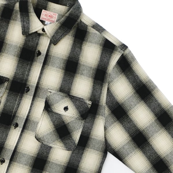 画像4: BIG MIKE（ビッグマイク）Heavy Flannel L/S Shirt （ヘビーフランネルロングスリーブシャツ）/ Black×Beige×White（ブラック×ベージュ×ホワイト） (4)