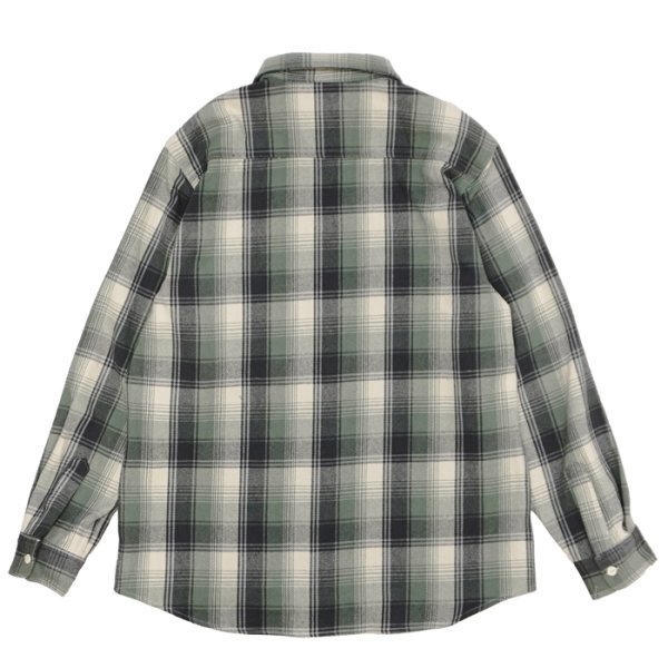 画像2: BIG MIKE（ビッグマイク）Heavy Flannel L/S Shirt （ヘビーフランネルロングスリーブシャツ）/ Mint×Grey×White（ミント×グレー×ホワイト） (2)