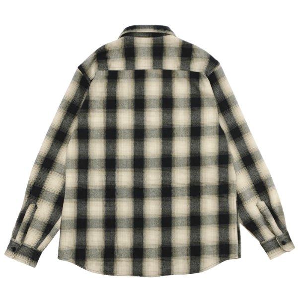 画像2: BIG MIKE（ビッグマイク）Heavy Flannel L/S Shirt （ヘビーフランネルロングスリーブシャツ）/ Black×Beige×White（ブラック×ベージュ×ホワイト） (2)