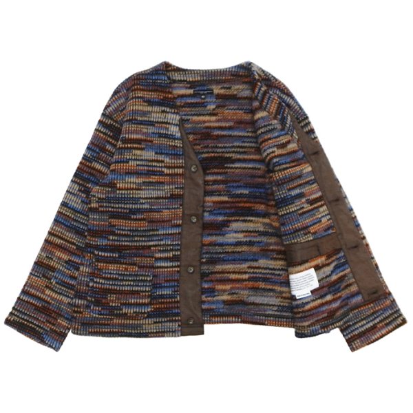 画像3: ENGINEERED GARMENTS（エンジニアードガーメンツ）Knit Cardigan（ニットカーディガン）"Wool Poly Sweater Knit" / Blue×Orange（ブルー×オレンジ） (3)