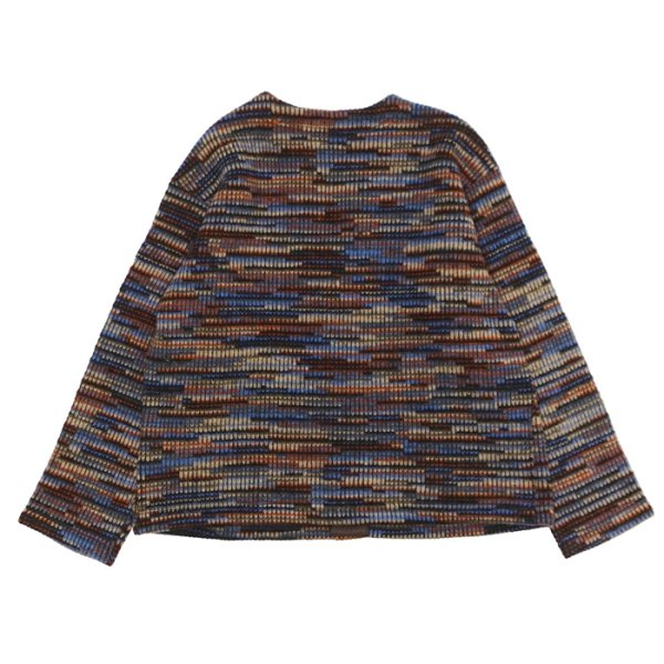 画像2: ENGINEERED GARMENTS（エンジニアードガーメンツ）Knit Cardigan（ニットカーディガン）"Wool Poly Sweater Knit" / Blue×Orange（ブルー×オレンジ） (2)