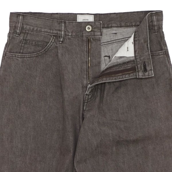画像5: EVCON（エビコン）10.5oz 1TUCK BAGGY DENIM（10.5oz 1タックバギーデニム） / BROWN（ブラウン）【裾上げ無料】 (5)
