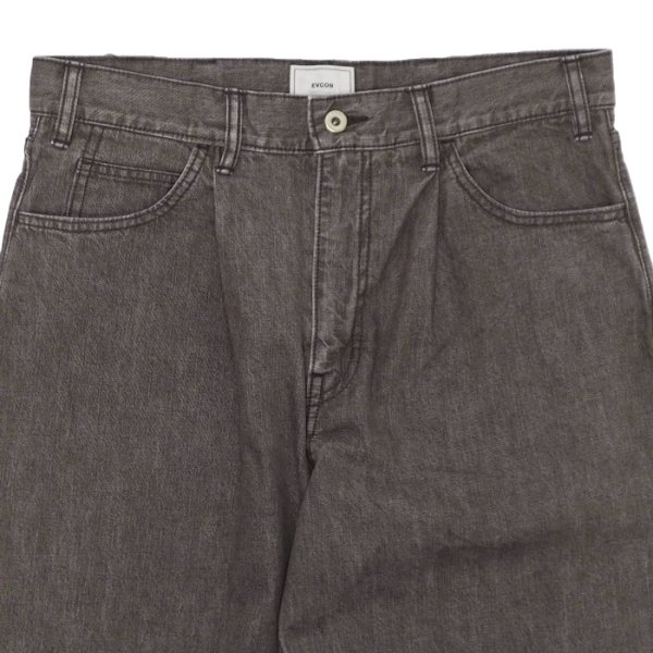 画像4: EVCON（エビコン）10.5oz 1TUCK BAGGY DENIM（10.5oz 1タックバギーデニム） / BROWN（ブラウン）【裾上げ無料】 (4)