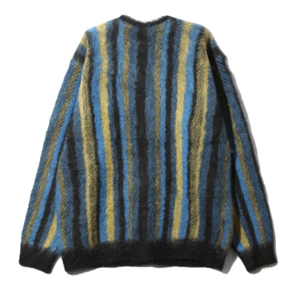 画像2: NEEDLES（ニードルズ）Mohair Cardigan（モヘアカーディガン）"Stripe" / Blue×Green（ブルー×グリーン） (2)