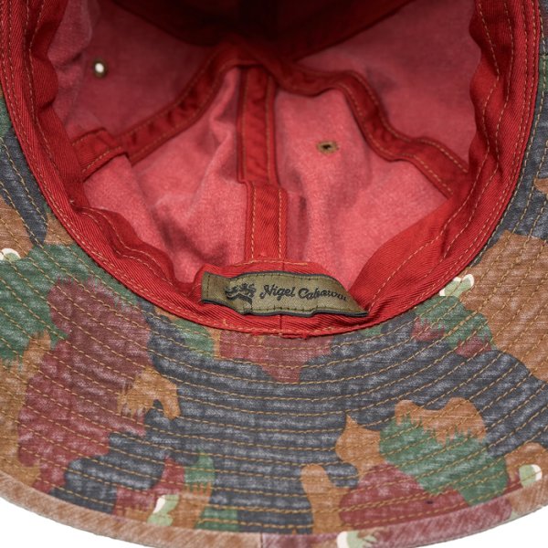 画像4: Nigel Cabourn（ナイジェル・ケーボン）40s MILITARY HAT（40s ミリタリーハット）"FADE CAMO" / Red（レッド） (4)