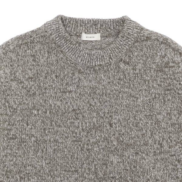 画像3: alvana（アルヴァナ）WOOL WASHI CREWNECK KNIT（ウール和紙クルーネックニット） / Top Khaki（トップカーキ） (3)