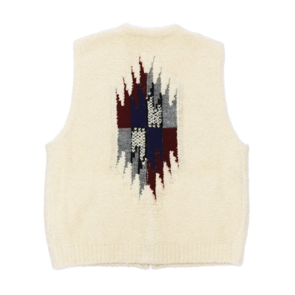 画像2: COOHEM（コーヘン）WOOL CHIMAYO JACQUARD VEST（ウールチマヨジャガードベスト）/ IVORY（アイボリー） (2)