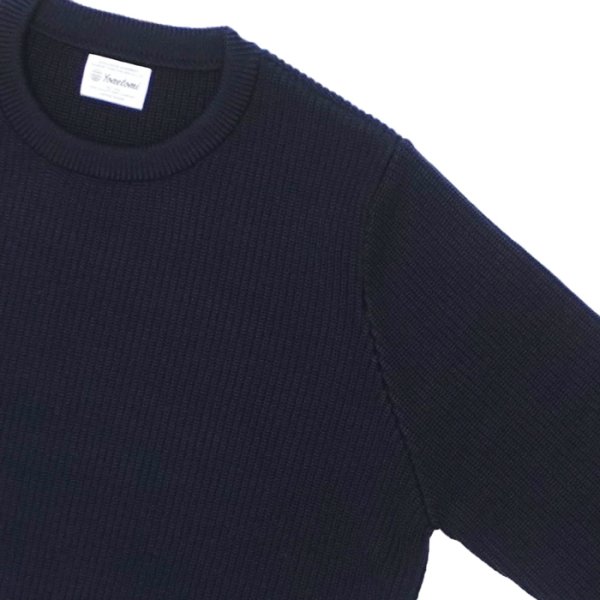 画像4: Yonetomi NEW BASIC（ヨネトミニューベーシック）EX Fine Wool Rib Knit Pull Over（エクストラファインウールニットプルオーバー）/ Navy（ネイビー） (4)