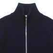 画像3: Yonetomi NEW BASIC（ヨネトミニューベーシック）EX Fine Wool Rib Knit Blouson（エクストラファインウールニットブルゾン）/ Navy（ネイビー） (3)