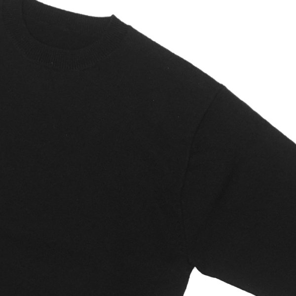 画像4: Yonetomi NEW BASIC（ヨネトミニューベーシック）RIGID CASHMERE SWEATER PULLOVER（リジットカシミアセータープルオーバー）/ Black（ブラック） (4)