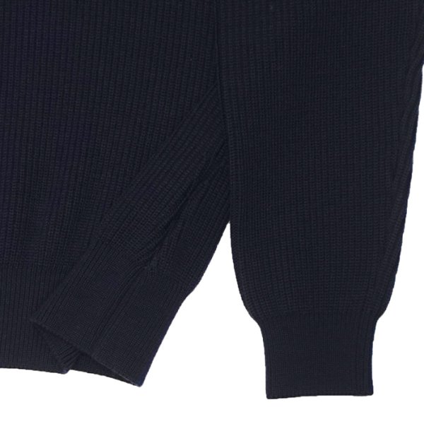 画像5: Yonetomi NEW BASIC（ヨネトミニューベーシック）EX Fine Wool Rib Knit Pull Over（エクストラファインウールニットプルオーバー）/ Navy（ネイビー） (5)