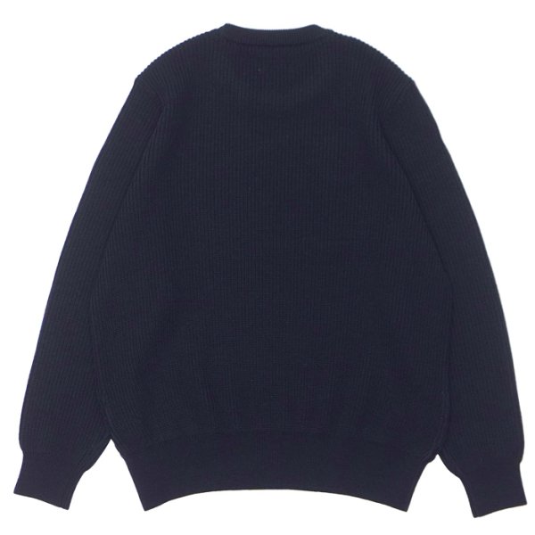 画像2: Yonetomi NEW BASIC（ヨネトミニューベーシック）EX Fine Wool Rib Knit Pull Over（エクストラファインウールニットプルオーバー）/ Navy（ネイビー） (2)