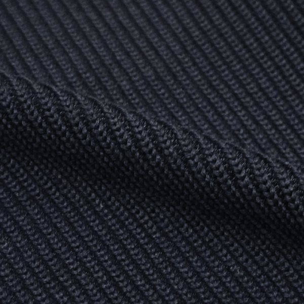 画像6: Yonetomi NEW BASIC（ヨネトミニューベーシック）EX Fine Wool Rib Knit Pull Over（エクストラファインウールニットプルオーバー）/ Navy（ネイビー） (6)
