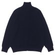 画像2: Yonetomi NEW BASIC（ヨネトミニューベーシック）EX Fine Wool Rib Knit Blouson（エクストラファインウールニットブルゾン）/ Navy（ネイビー） (2)