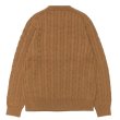 画像2: Yonetomi NEW BASIC（ヨネトミニューベーシック）ORGANIC BROWN COTTON KNIT P/O（オーガニックブラウンコットンニットプルオーバー）"CABLE" / Brown（ブラウン） (2)