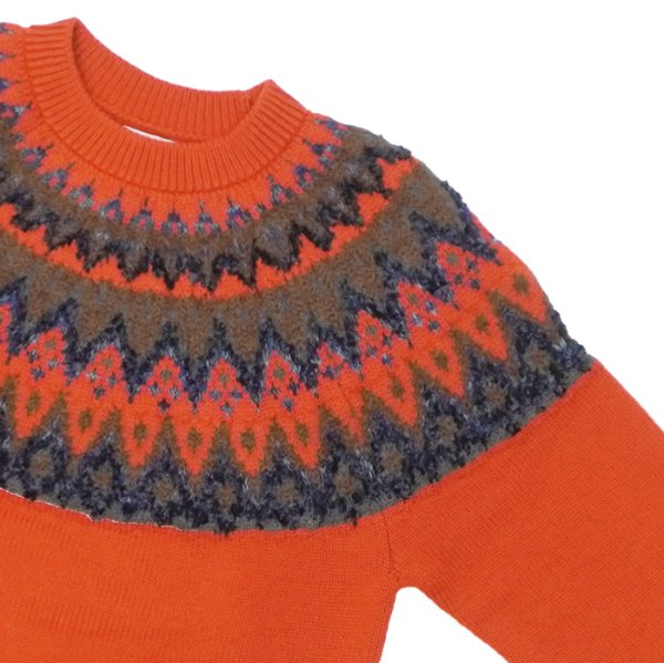 画像4: COOHEM（コーヘン）W's 交編 NORDIC KNIT P/O（ウィメンズ 交編 ノルディックニットプルオーバー）/ ORANGE（オレンジ） (4)