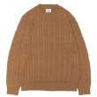 画像1: Yonetomi NEW BASIC（ヨネトミニューベーシック）ORGANIC BROWN COTTON KNIT P/O（オーガニックブラウンコットンニットプルオーバー）"CABLE" / Brown（ブラウン） (1)