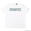 画像1: Champion（チャンピオン）T1011 US Print T-Shirt（ティーテンイレブンUSプリントTシャツ）"MICHIGAN STATE・Made in USA" / White×Green（ホワイト×グリーン）※Sサイズのみ (1)