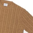 画像4: Yonetomi NEW BASIC（ヨネトミニューベーシック）ORGANIC BROWN COTTON KNIT P/O（オーガニックブラウンコットンニットプルオーバー）"CABLE" / Brown（ブラウン） (4)