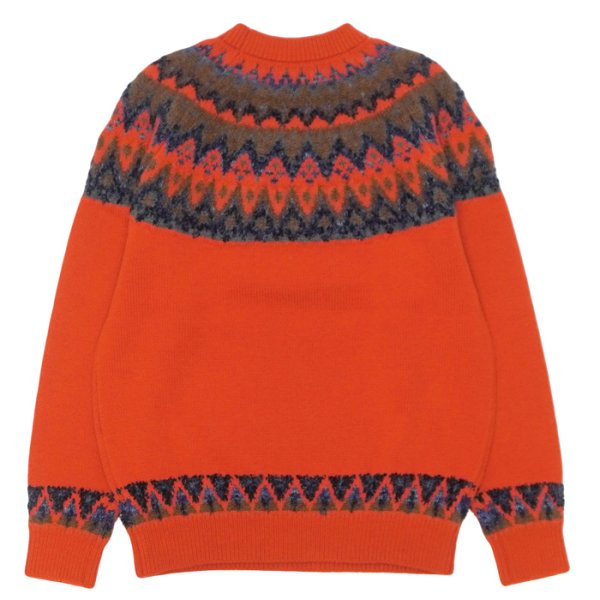 画像2: COOHEM（コーヘン）交編 NORDIC KNIT P/O（交編 ノルディックニットプルオーバー）/ ORANGE（オレンジ） (2)