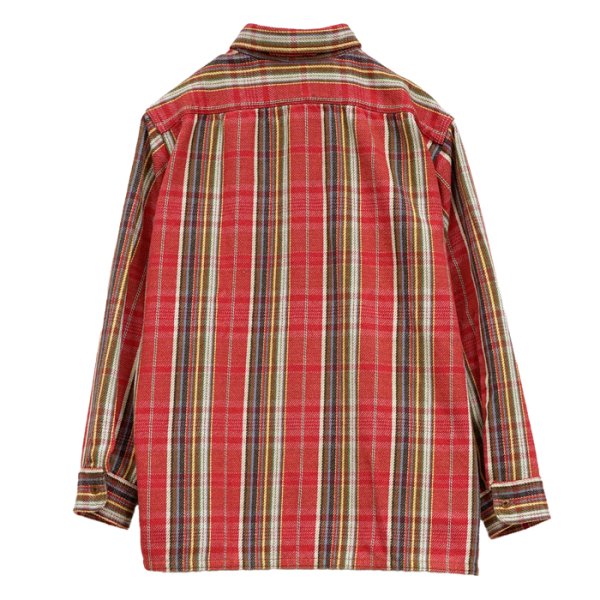画像2: Nigel Cabourn（ナイジェル・ケーボン）FIELD SHIRT（フィールドシャツ）"HEAVY NEL REVERSIBLE" / Red（レッド） (2)