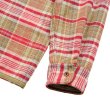 画像8: Nigel Cabourn（ナイジェル・ケーボン）FIELD SHIRT（フィールドシャツ）"HEAVY NEL REVERSIBLE" / Red（レッド） (8)