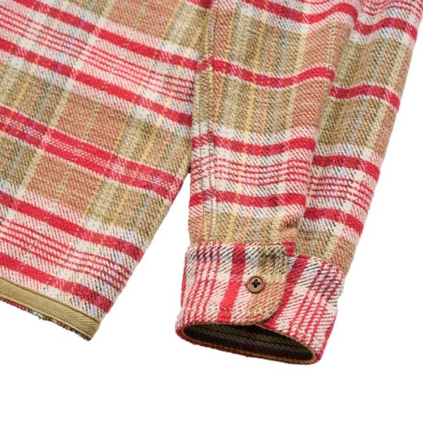 画像8: Nigel Cabourn（ナイジェル・ケーボン）FIELD SHIRT（フィールドシャツ）"HEAVY NEL REVERSIBLE" / Red（レッド） (8)
