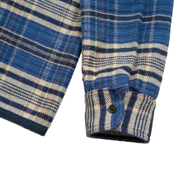 画像8: Nigel Cabourn（ナイジェル・ケーボン）FIELD SHIRT（フィールドシャツ）"HEAVY NEL REVERSIBLE" / Blue（ブルー） (8)