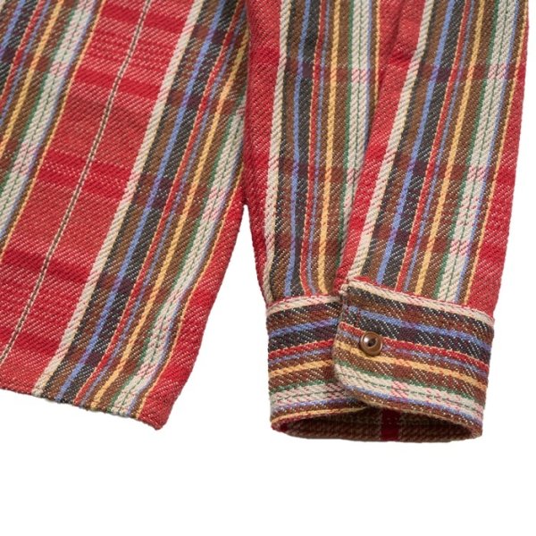 画像7: Nigel Cabourn（ナイジェル・ケーボン）FIELD SHIRT（フィールドシャツ）"HEAVY NEL REVERSIBLE" / Red（レッド） (7)