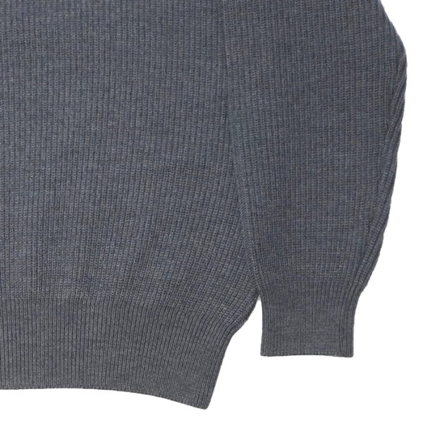 画像5: Yonetomi NEW BASIC（ヨネトミニューベーシック）EX Fine Wool Rib Knit Pull Over（エクストラファインウールニットプルオーバー）/ Gray（グレー） (5)