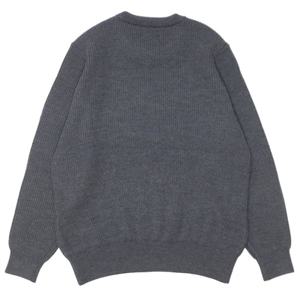 画像2: Yonetomi NEW BASIC（ヨネトミニューベーシック）EX Fine Wool Rib Knit Pull Over（エクストラファインウールニットプルオーバー）/ Gray（グレー） (2)