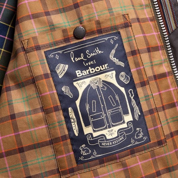 画像7: Barbour（バブァー）TRANSPORT Window Pane（トランスポート ”ウィンドウペン”）"Collaboration by Paul Smith" / Brown（ブラウン） (7)
