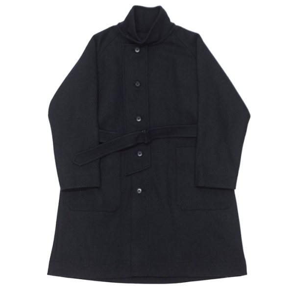 画像1: KAPTAIN SUNSHINE（キャプテンサンシャイン）Stand Collar Coat（スタンドカラーコート） "Cotton Wool Double Cloth" / Charcoal（チャコール） (1)