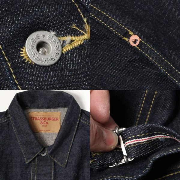 画像8: STRASSBURGER&Co（シュトラスバーガー・アンド・カンパニー）PIONEER 13.5oz セルビッチ PH101 デニムジャケット/Indigo（インディゴ） (8)