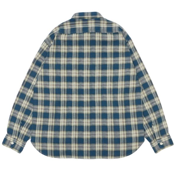画像2: BARNS OUTFITTERS（バーンズアウトフィッターズ）Flannel Check Shirt（フランネルチェックシャツ） / Navy（ネイビー） (2)