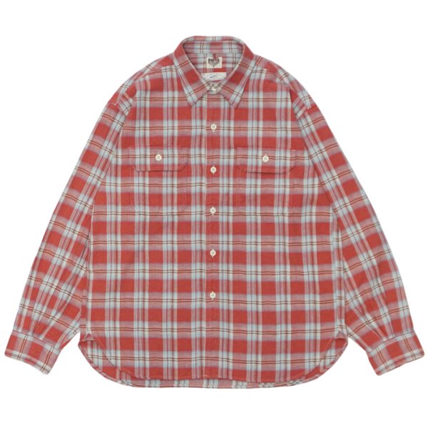 画像1: BARNS OUTFITTERS（バーンズアウトフィッターズ）Flannel Check Shirt（フランネルチェックシャツ） / RED（レッド） (1)