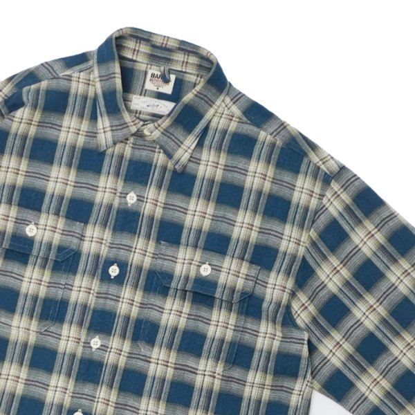 画像4: BARNS OUTFITTERS（バーンズアウトフィッターズ）Flannel Check Shirt（フランネルチェックシャツ） / Navy（ネイビー） (4)