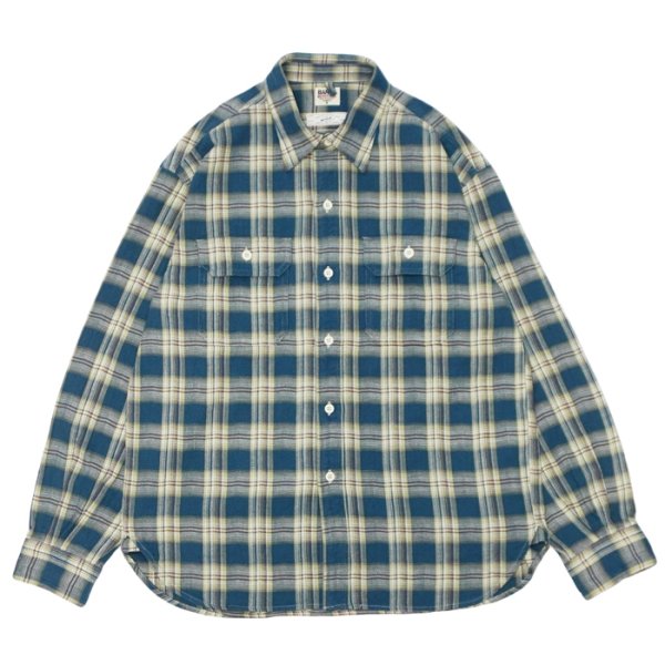 画像1: BARNS OUTFITTERS（バーンズアウトフィッターズ）Flannel Check Shirt（フランネルチェックシャツ） / Navy（ネイビー） (1)