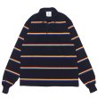 画像1: BARBARIAN（バーバリアン）Heavy Weight Rugby Collar Shirt（ヘビーウェイト ラグビーカラーシャツ） / Navy×Red×Orange×Gold（ネイビー×レッド×オレンジ×ゴールド） (1)