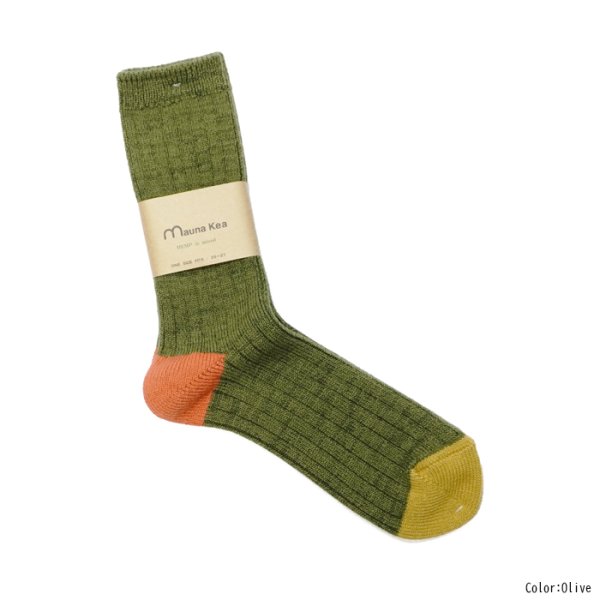 画像5: Mauna Kea（マウナケア）カラーブロックウールリブソックス / 5Colors（全5色展開）※3足までメール便発送可 (5)