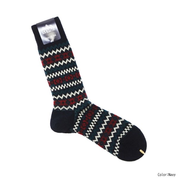 画像4: HALISON（ハリソン）メリノウール混 フェアアイルソックス / 3Colors（全3色展開）※3足までメール便発送可 (4)