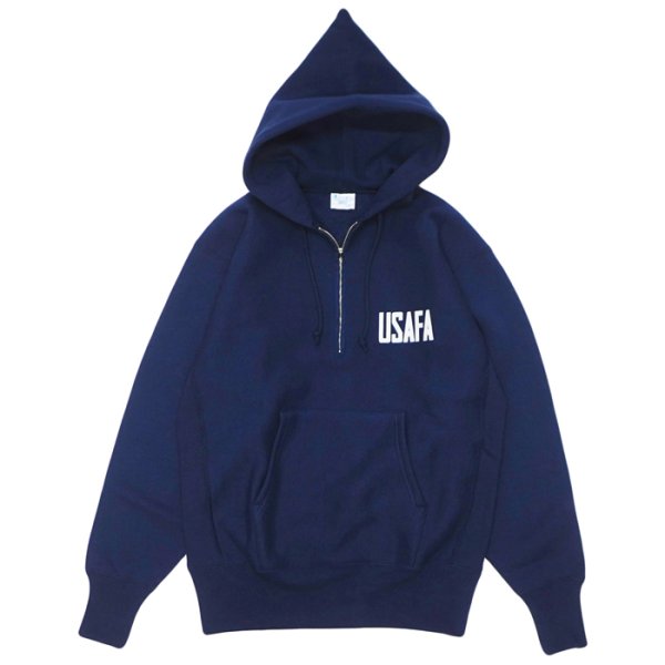 画像1: Champion（チャンピオン）REVERSE WEAVE HALF ZIP SWEAT SHIRT（リバースウィーブアフターフーデッドスウェットシャツ）"TRUE TO ARCHIVES" / Navy（ネイビー） (1)