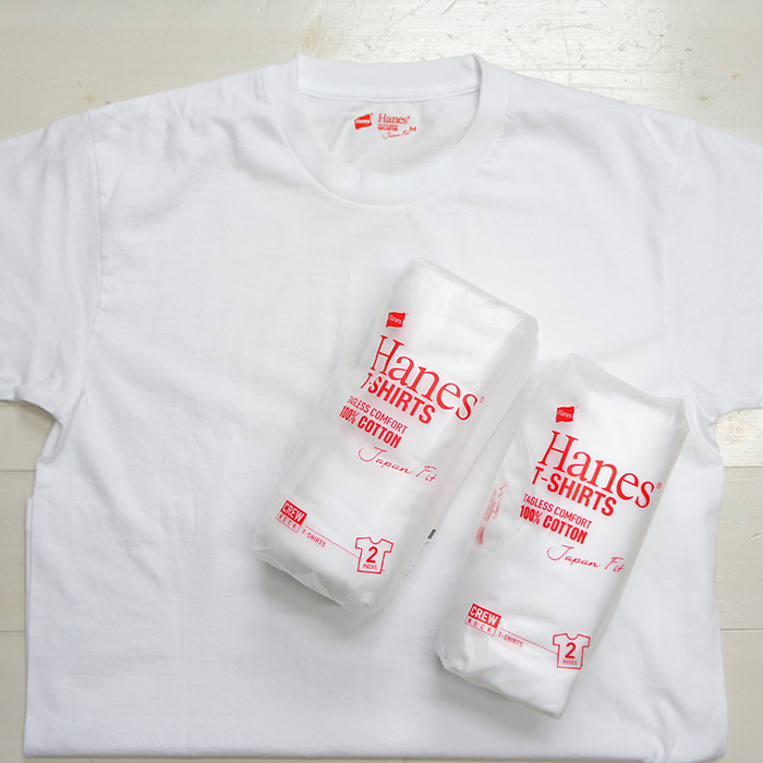 Hanes（ヘインズ）Japan Fit Crew Neck T-Shirts 2Pieces（ジャパンフィットクルーネックTシャツ2枚組）/White×White（ホワイト×ホワイト）  - タイガース・ブラザース本店オンラインショップ
