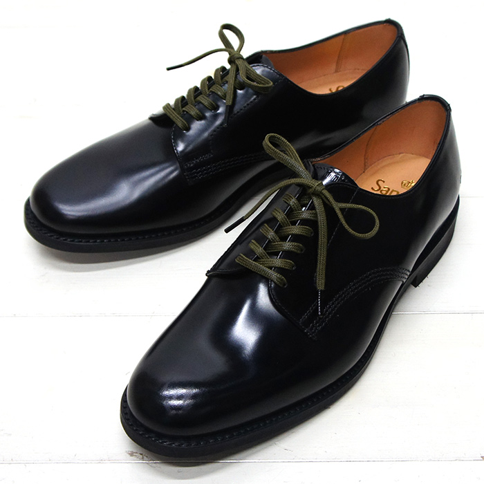 Sanders サンダース Officer Shoe オフィサーシューズ Black ブラック タイガース ブラザース本店オンラインショップ