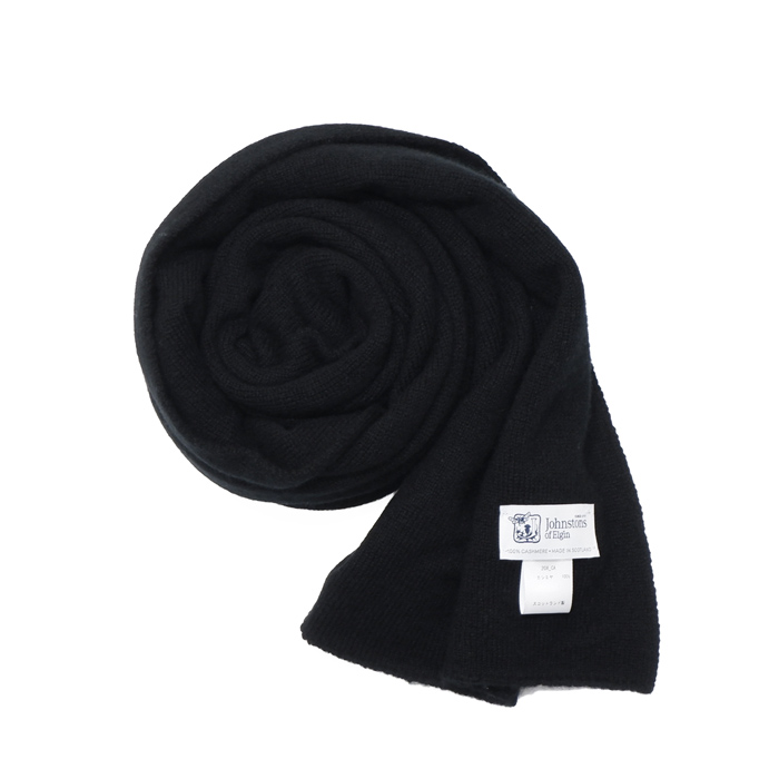 Johnstons of Elgin（ジョンストンズオブエルガン）Uni Knit Tubular Scarf（チューブラースカーフ）CASHMERE/Black（ブラック）  - タイガース・ブラザース本店オンラインショップ