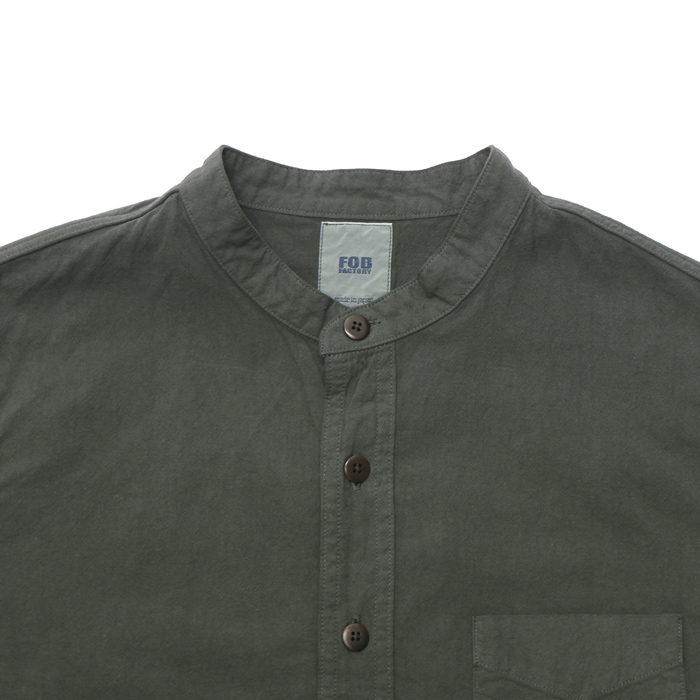 F.O.B FACTORY（エフオービーファクトリー）BAND COLLAR SHIRT（バンド 