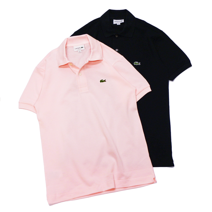 LACOSTE（ラコステ）Classic Fit Pique Polo Shirt（クラシックフィットピケポロシャツ）/Flamant（フラミンゴ）・Black（ブラック）※Imported  from France - タイガース・ブラザース本店オンラインショップ